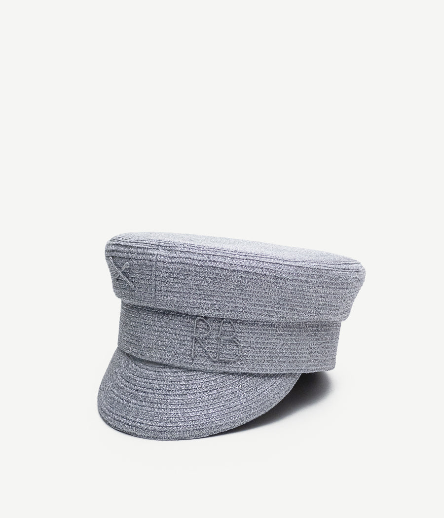 Silver-toned Baker Boy Cap