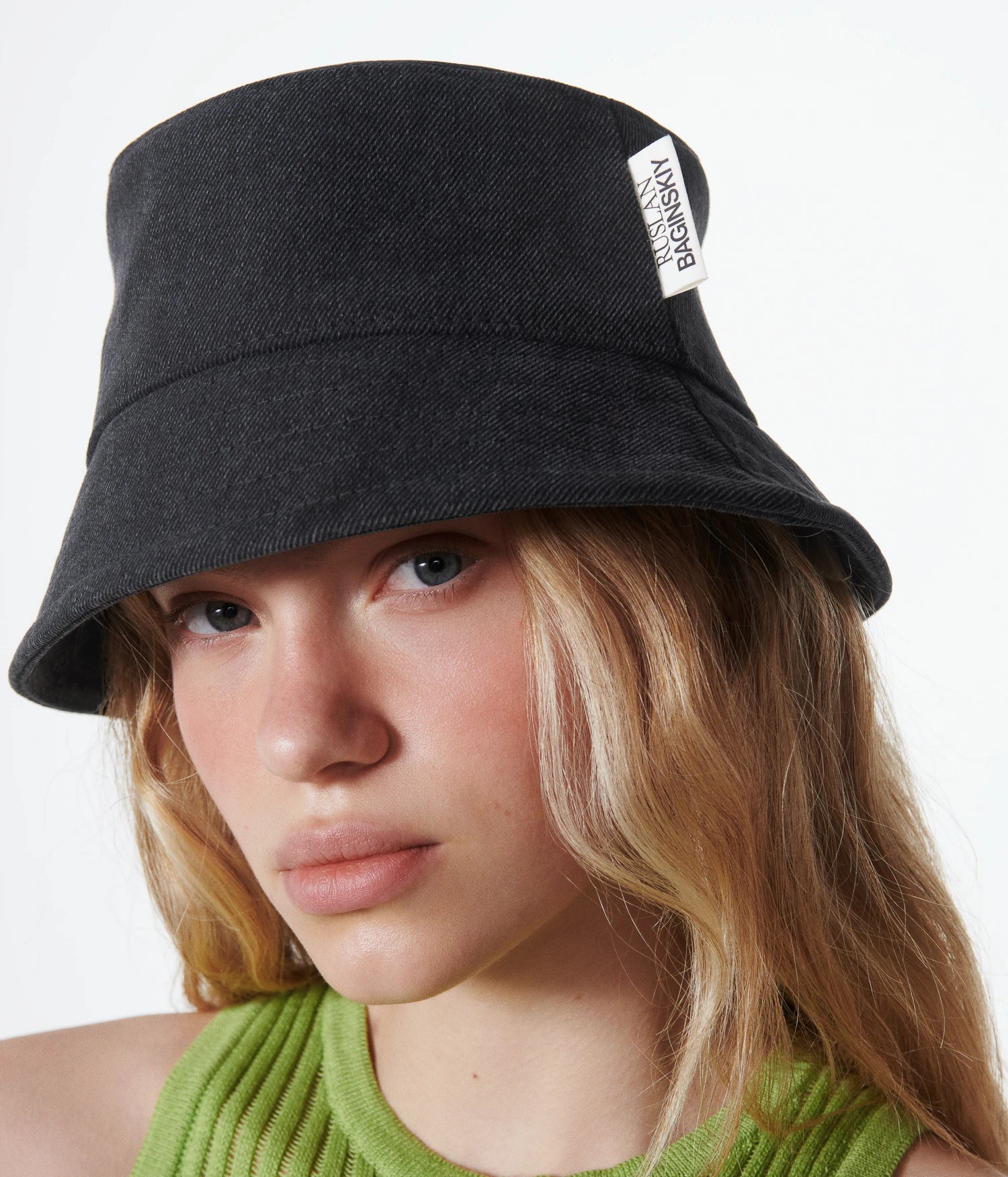 Logo-patch Denim Bucket Hat • Ruslan Baginskiy Hats  display picture 3