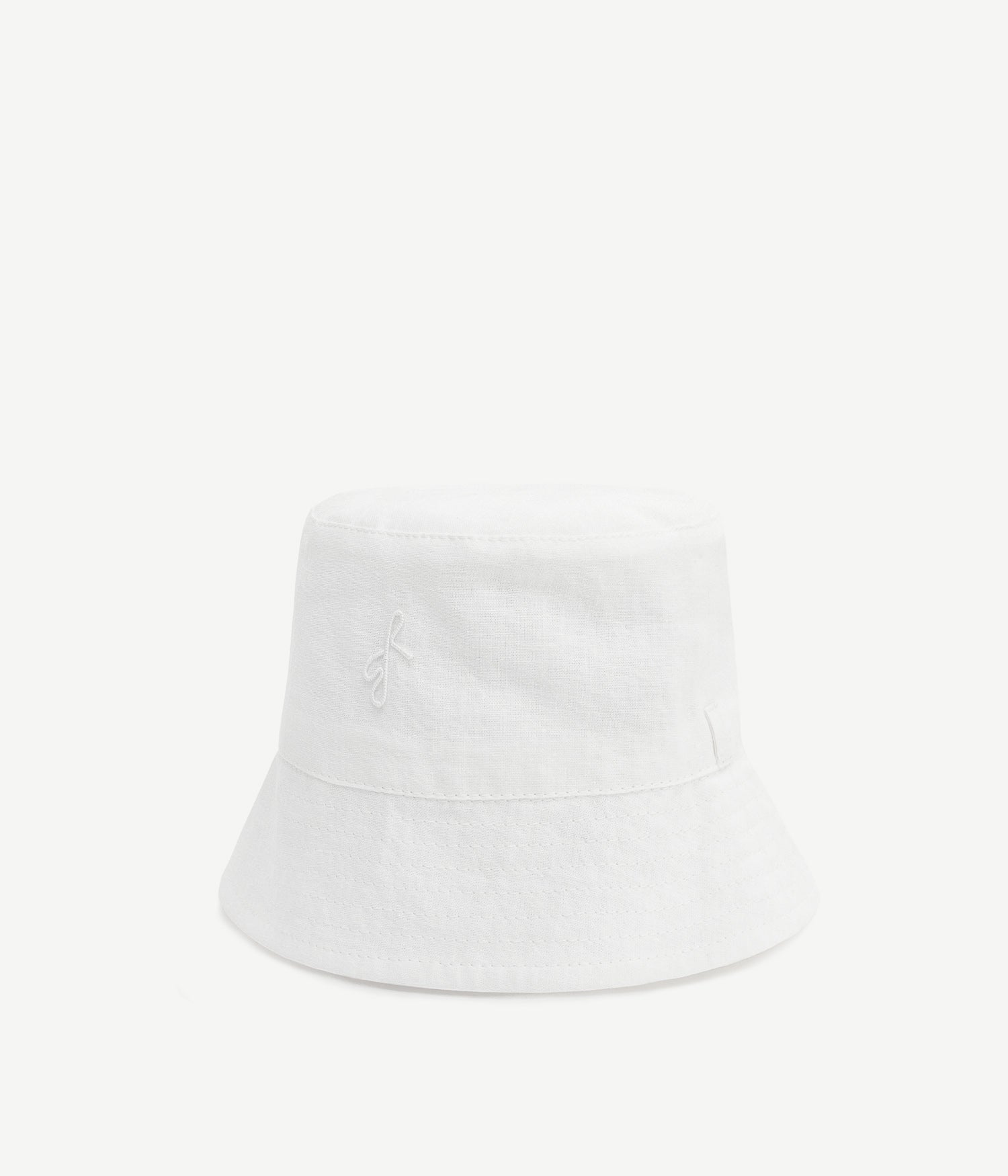 Monogram-Embellished Linen Bucket Hat Monogram-Embellished Linen Bucket Hat
