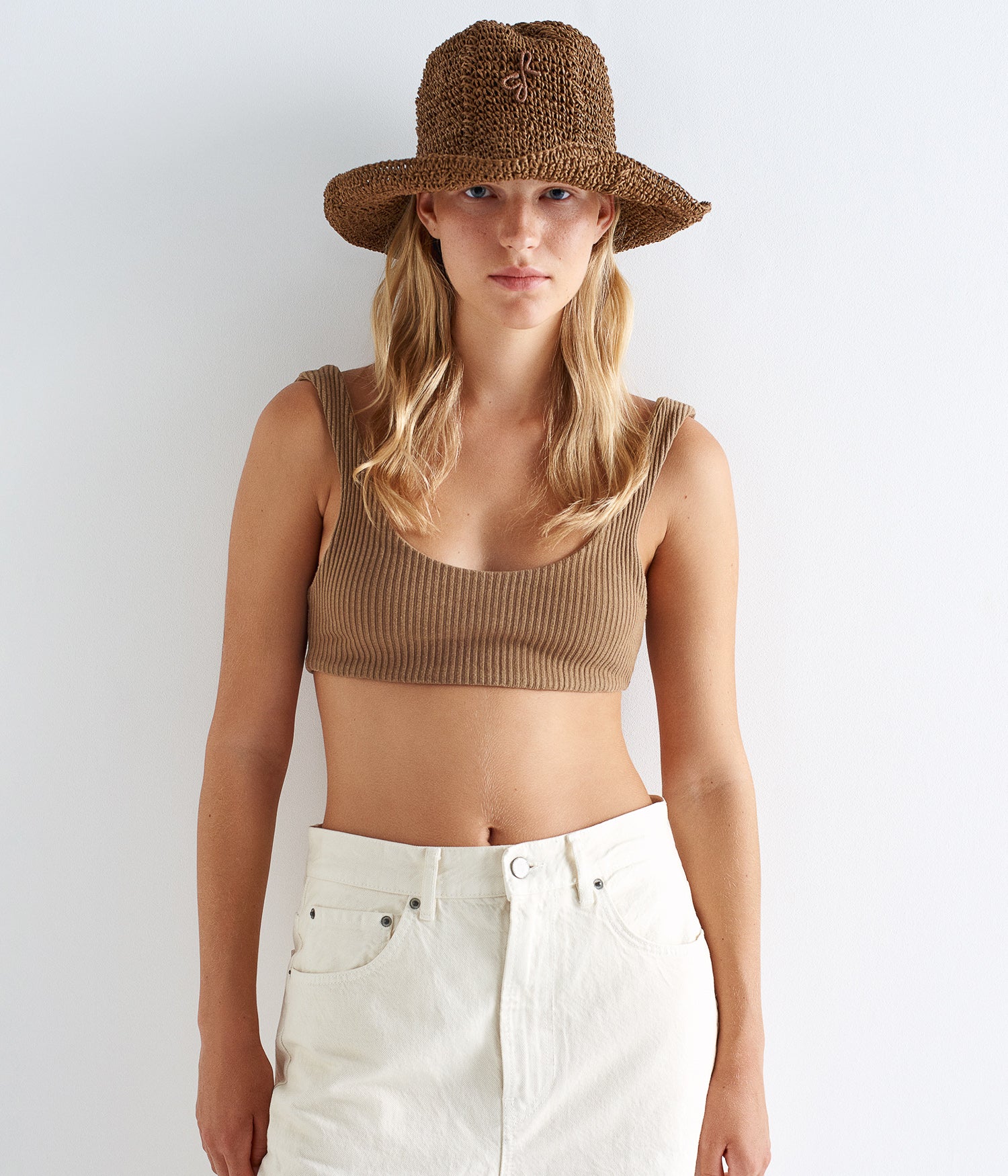 Monogram-Embellished Knitted Bucket Hat Monogram-Embellished Knitted Bucket Hat