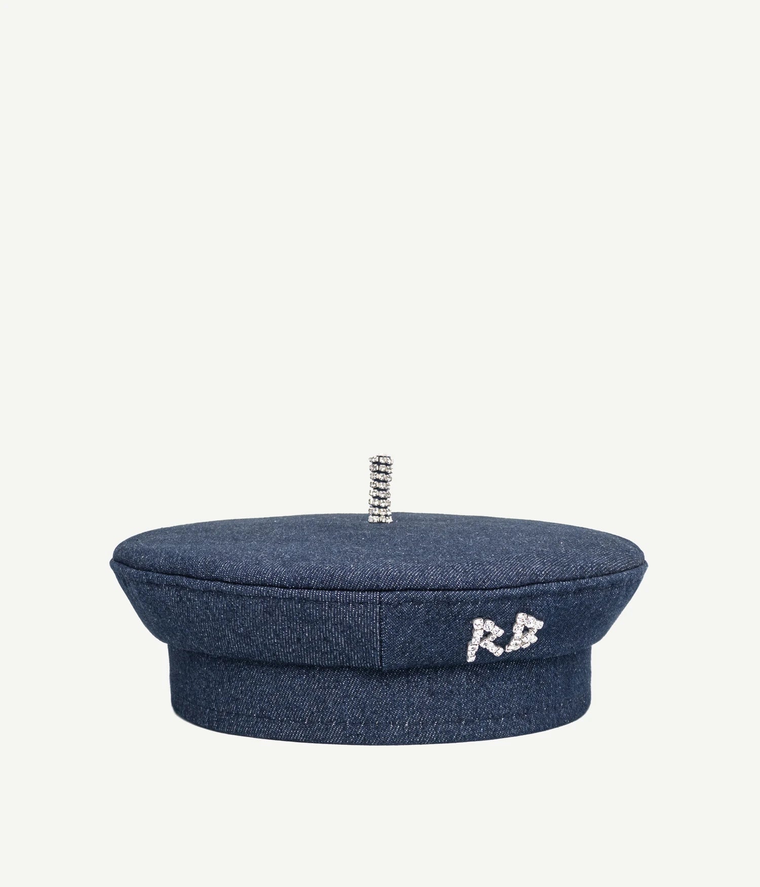 Crystal-Embellished Denim Beret Crystal-Embellished Denim Beret