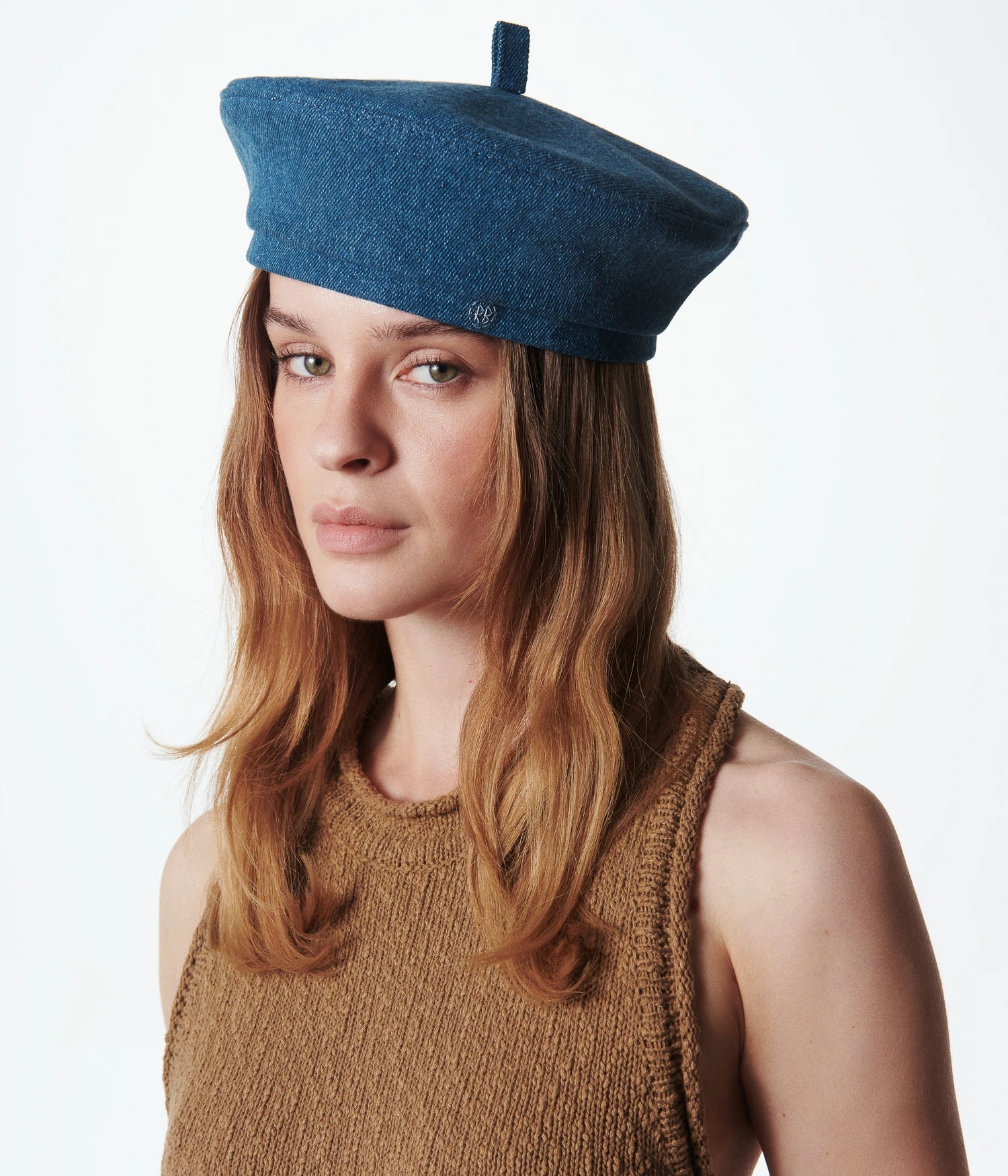 Logo-embroidered Denim Beret • Ruslan Baginskiy Hats & Accessories Logo-embroidered Denim Beret • Ruslan Baginskiy Hats & Accessories