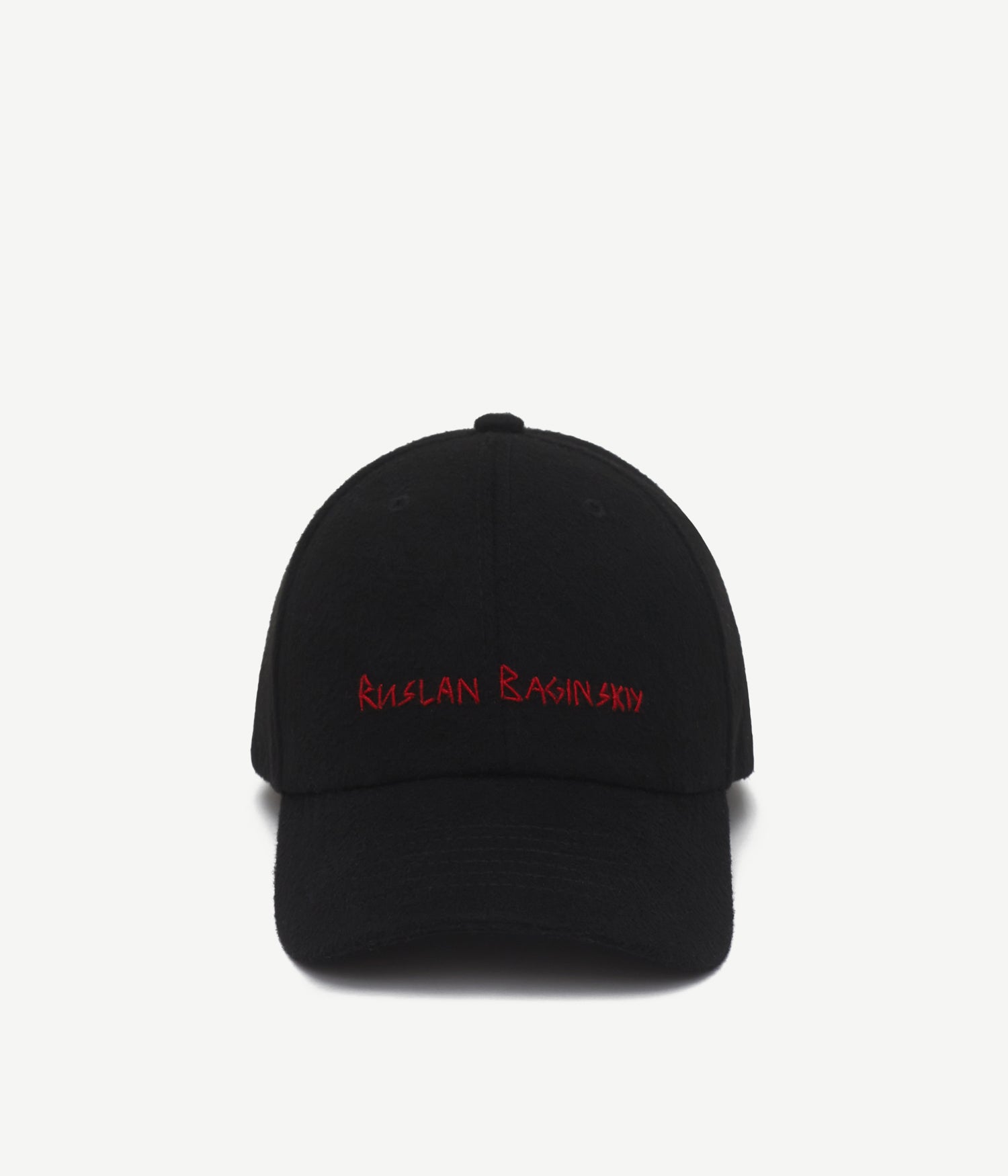 Hand-embroidered Wool Baseball Cap Hand-embroidered Wool Baseball Cap