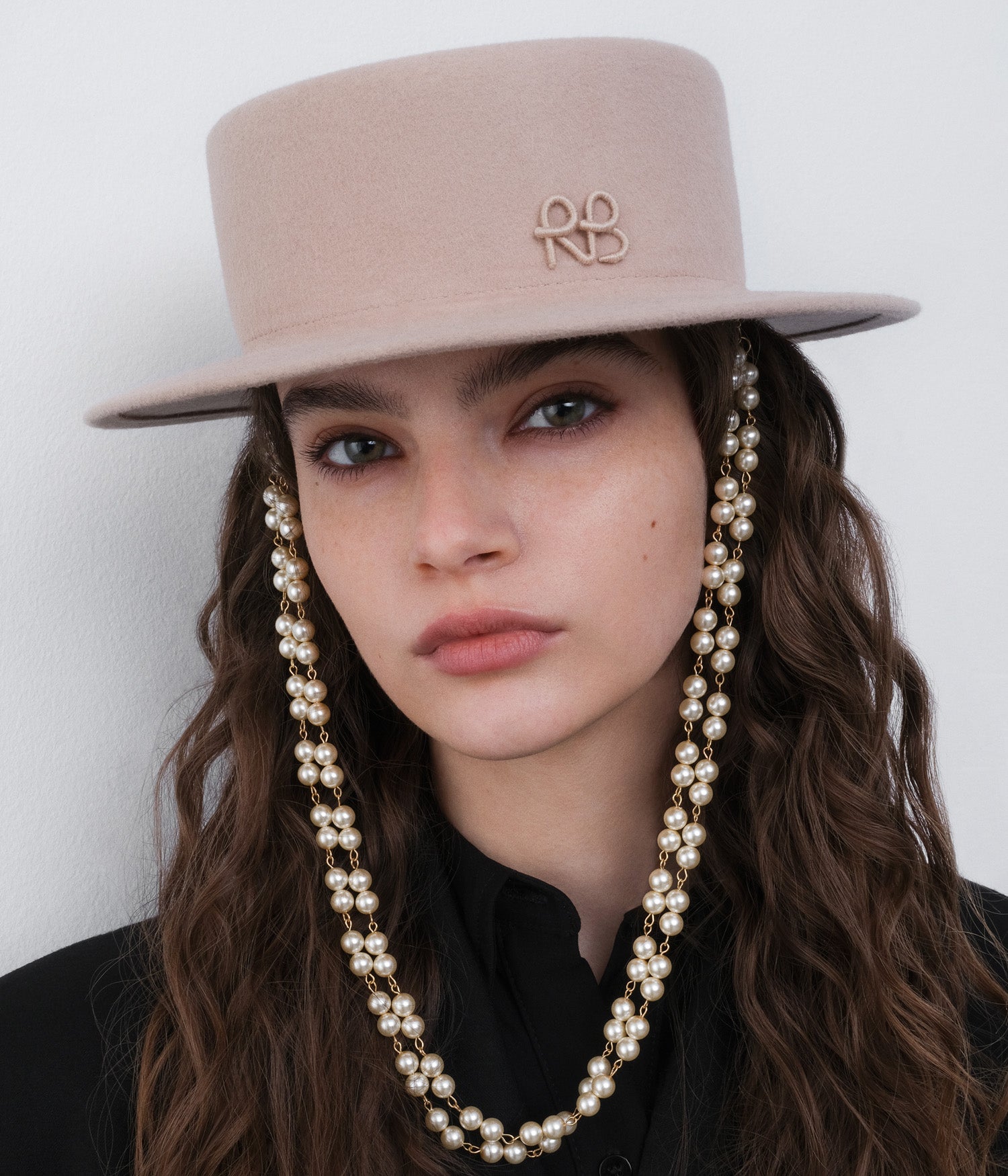 Double Chain Strap Canotier Hat Double Chain Strap Canotier Hat
