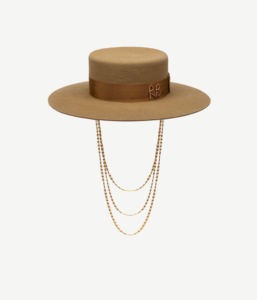 ruslan baginskiy Monogram-embellished Canotier Hat FW23-24 CNT037-W-3CHA-9P-MRB-XS ruslan baginskiy Monogram-embellished Canotier Hat FW23-24 CNT037-W-3CHA-9P-MRB-XS