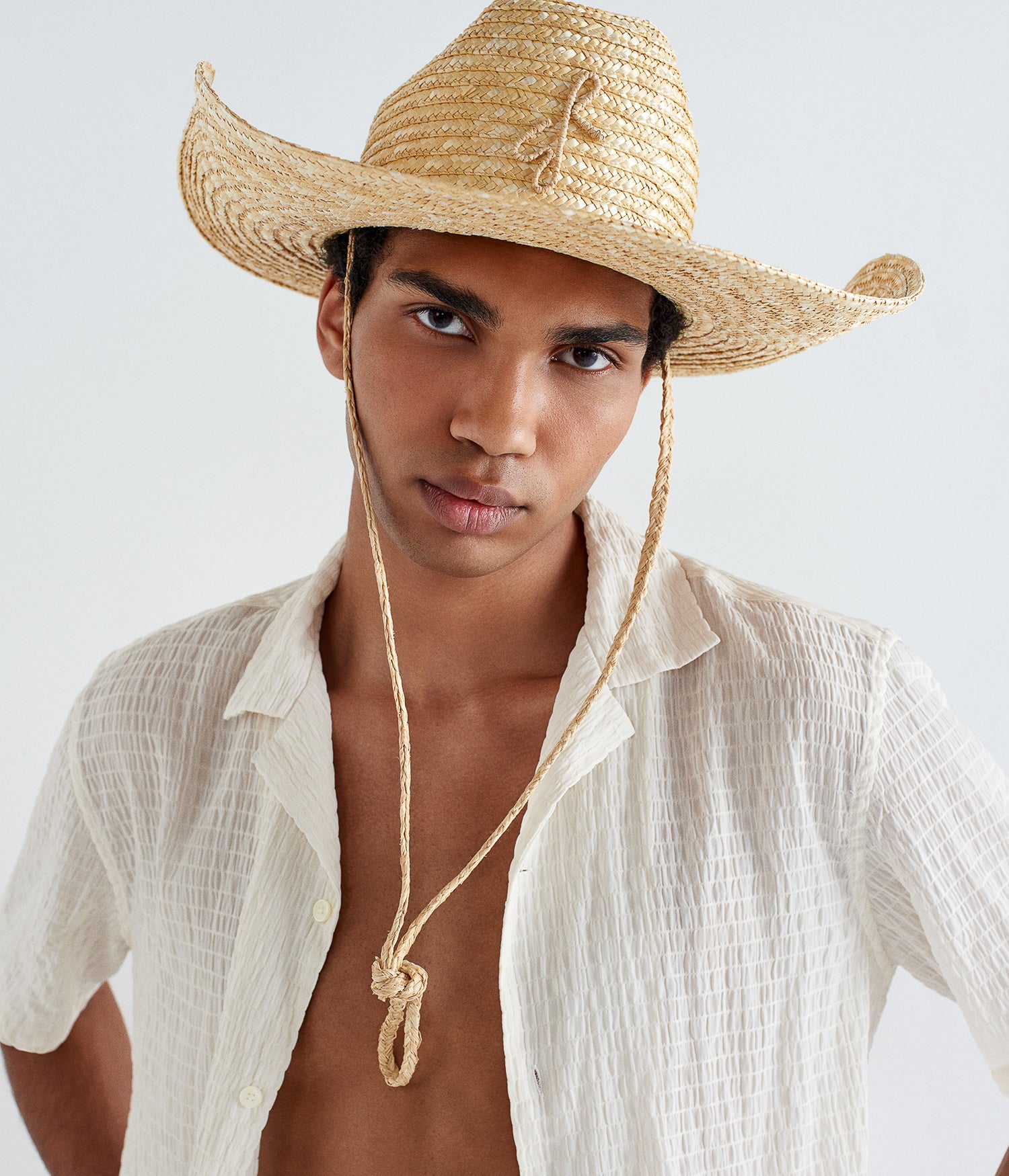 Monogram-embellished Straw Cowboy Hat Monogram-embellished Straw Cowboy Hat