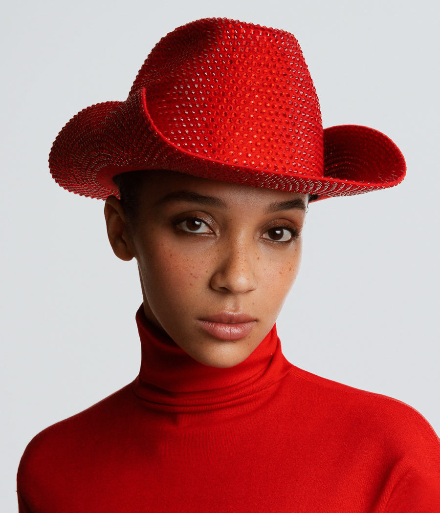 ruslan baginskiy Crystal-embellished Cowboy Hat FW23-24 CWB100/034-F-DMD-XXS ruslan baginskiy Crystal-embellished Cowboy Hat FW23-24 CWB100/034-F-DMD-XXS