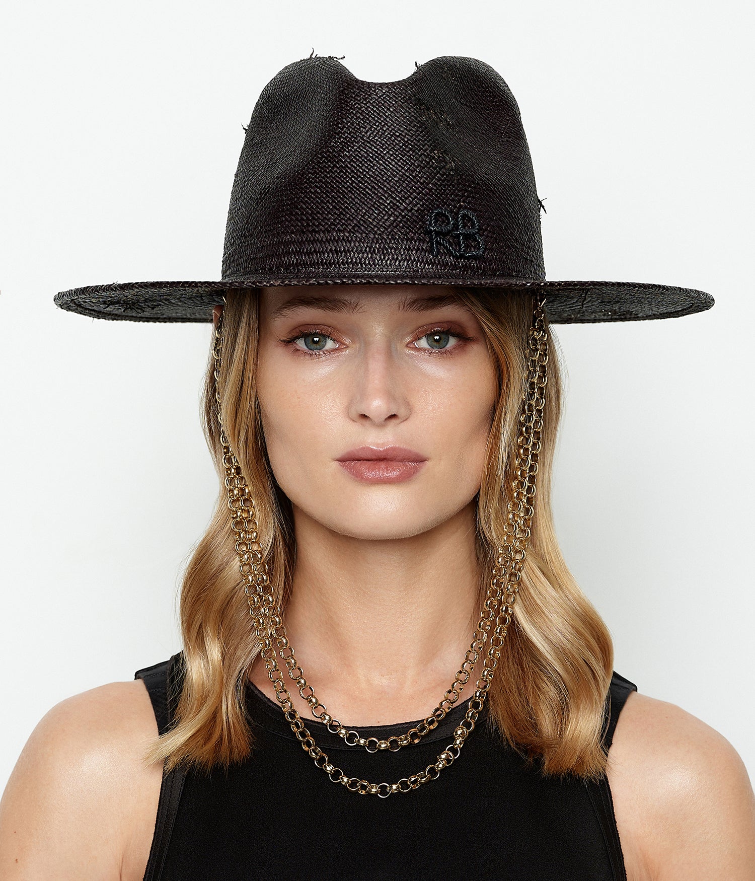 Double Chain Strap Fedora Hat • Ruslan Baginskiy Hats