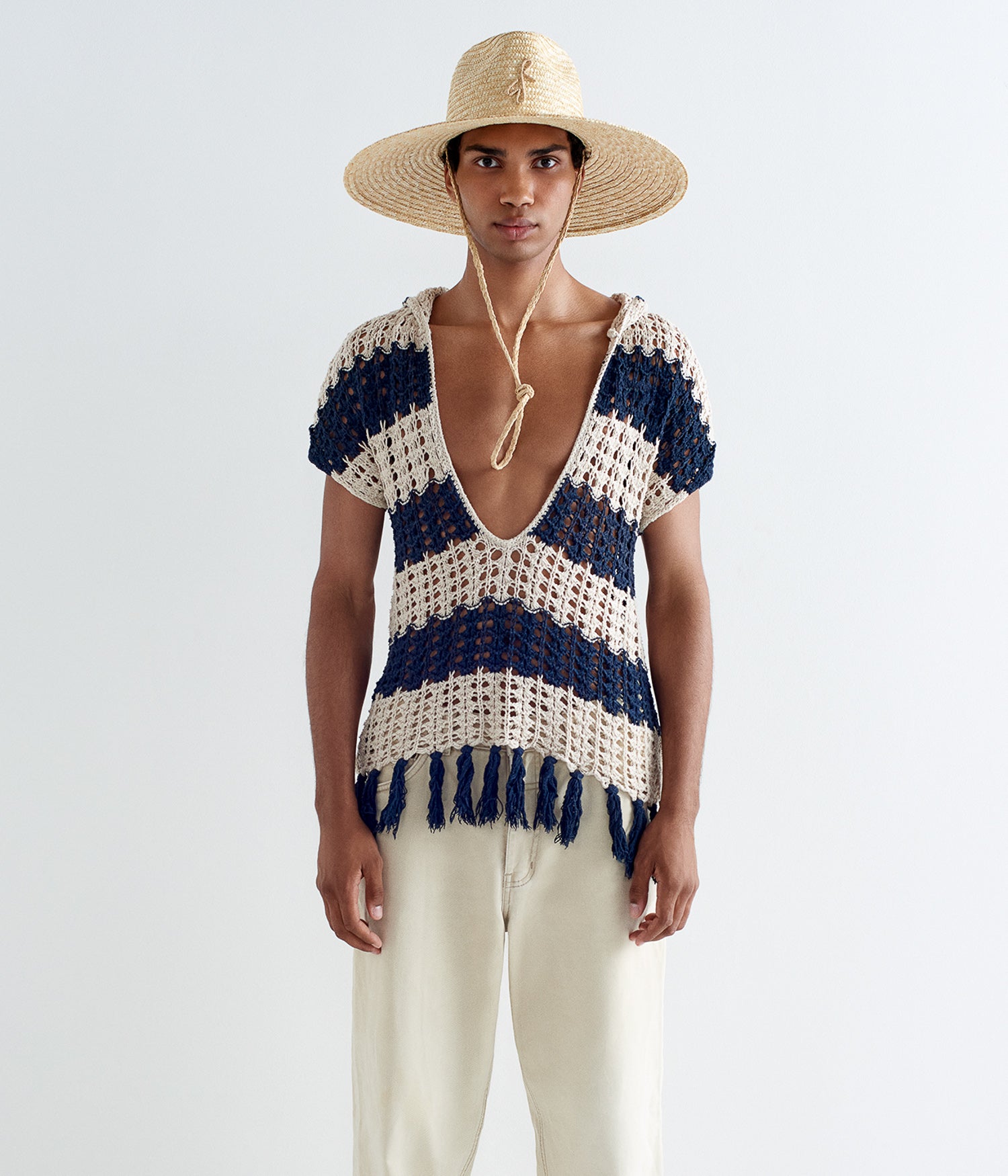Monogram-embellished Straw Fedora Hat Monogram-embellished Straw Fedora Hat