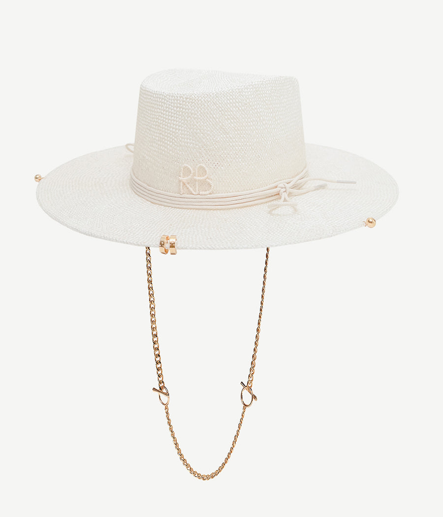 Chain Strap Sisal Gambler Hat Chain Strap Sisal Gambler Hat