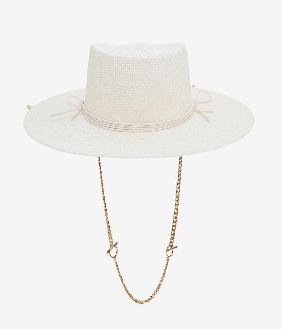 Chain Strap Sisal Gambler Hat Chain Strap Sisal Gambler Hat