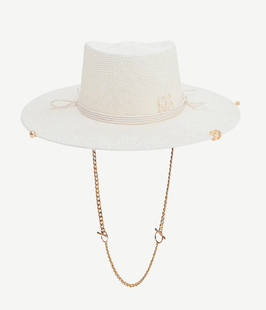 Chain Strap Sisal Gambler Hat Chain Strap Sisal Gambler Hat