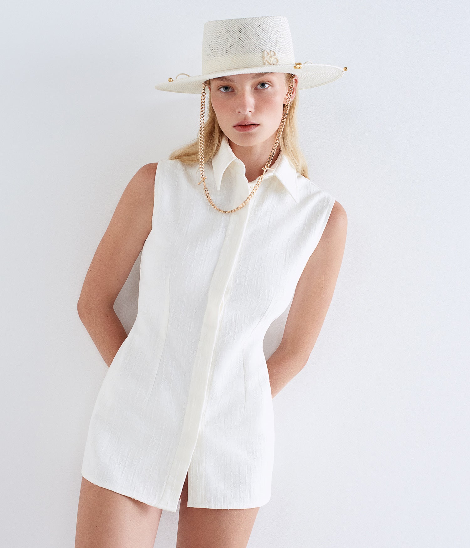 Chain Strap Sisal Gambler Hat Chain Strap Sisal Gambler Hat