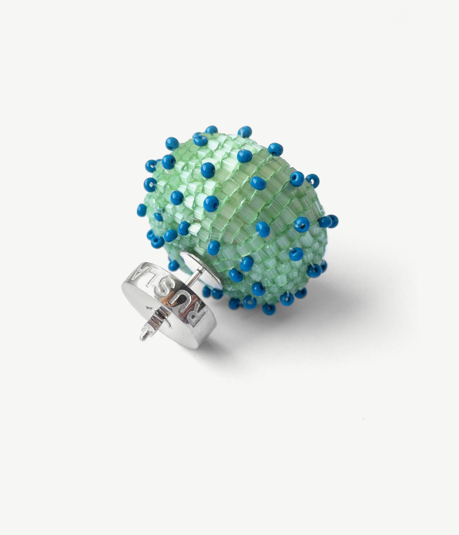 SKARBY Purple and Mint Beaded Earrings SKARBY Purple and Mint Beaded Earrings