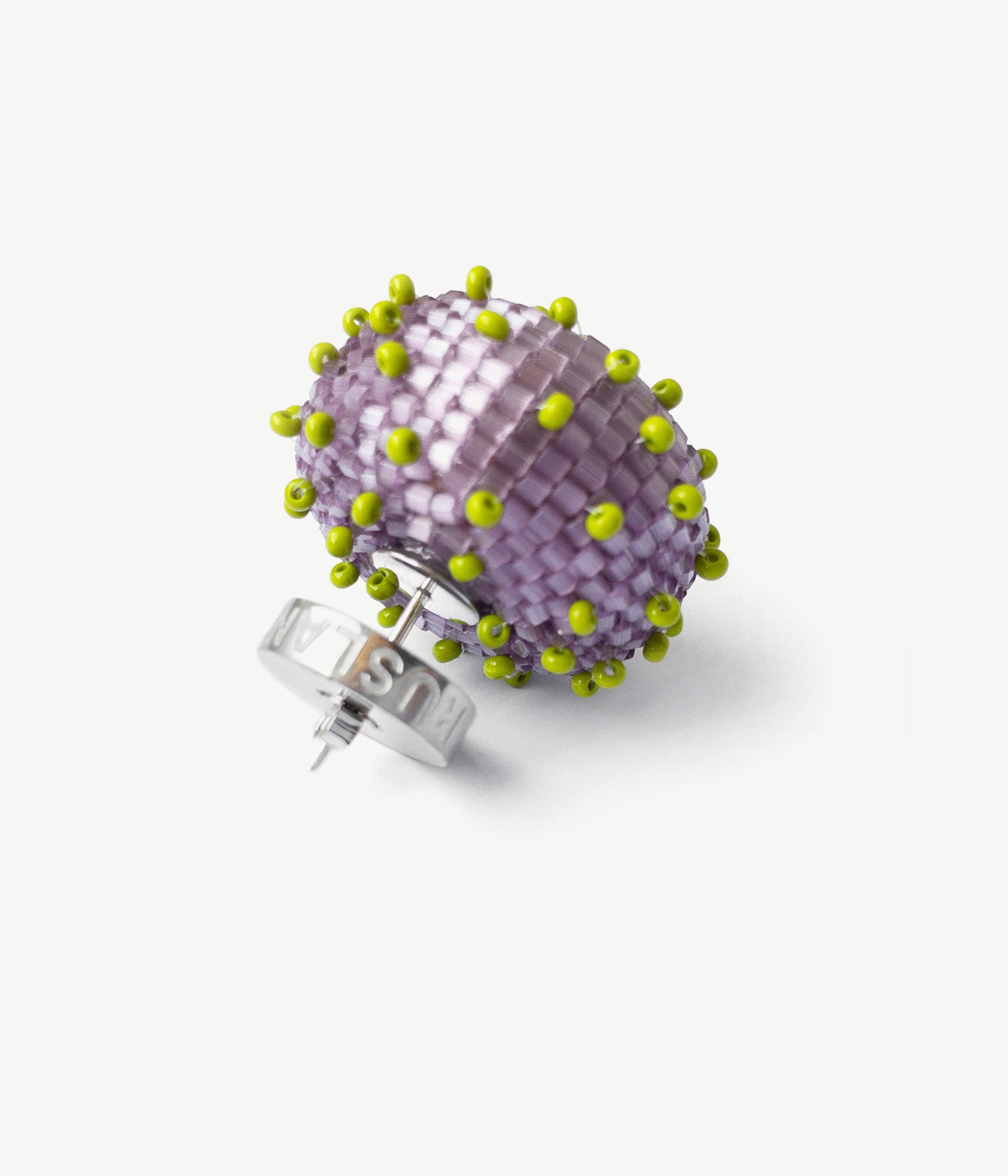 SKARBY Purple and Mint Beaded Earrings SKARBY Purple and Mint Beaded Earrings