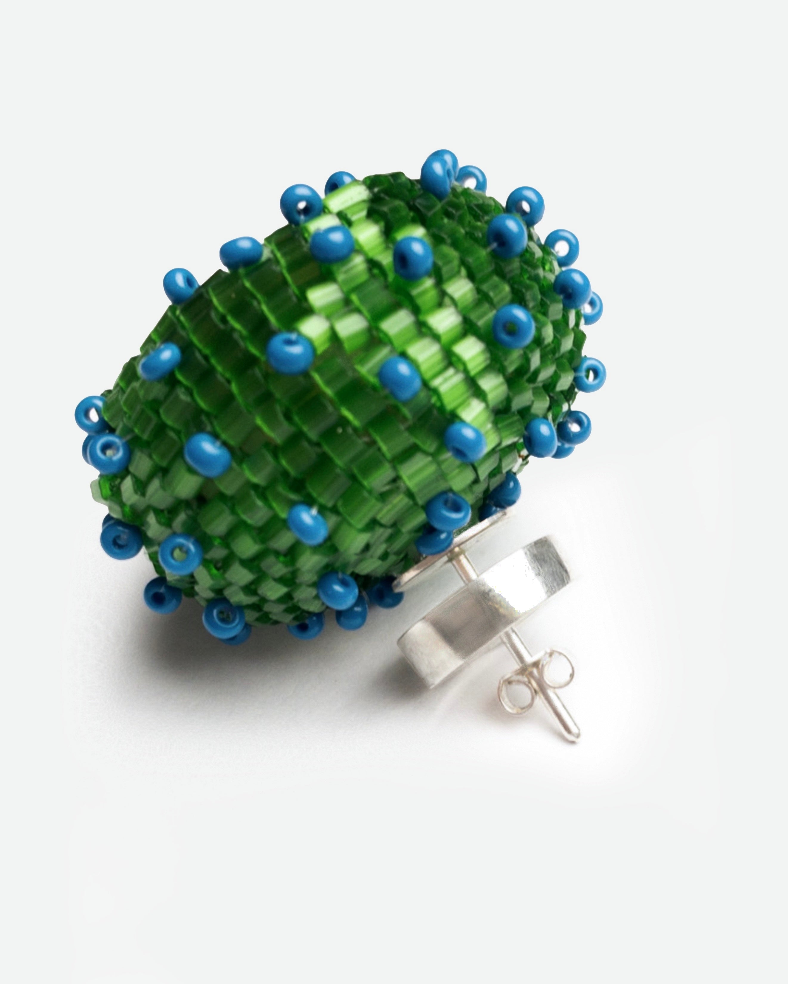 SKARBY Yellow and Green Beaded Earrings SKARBY Yellow and Green Beaded Earrings