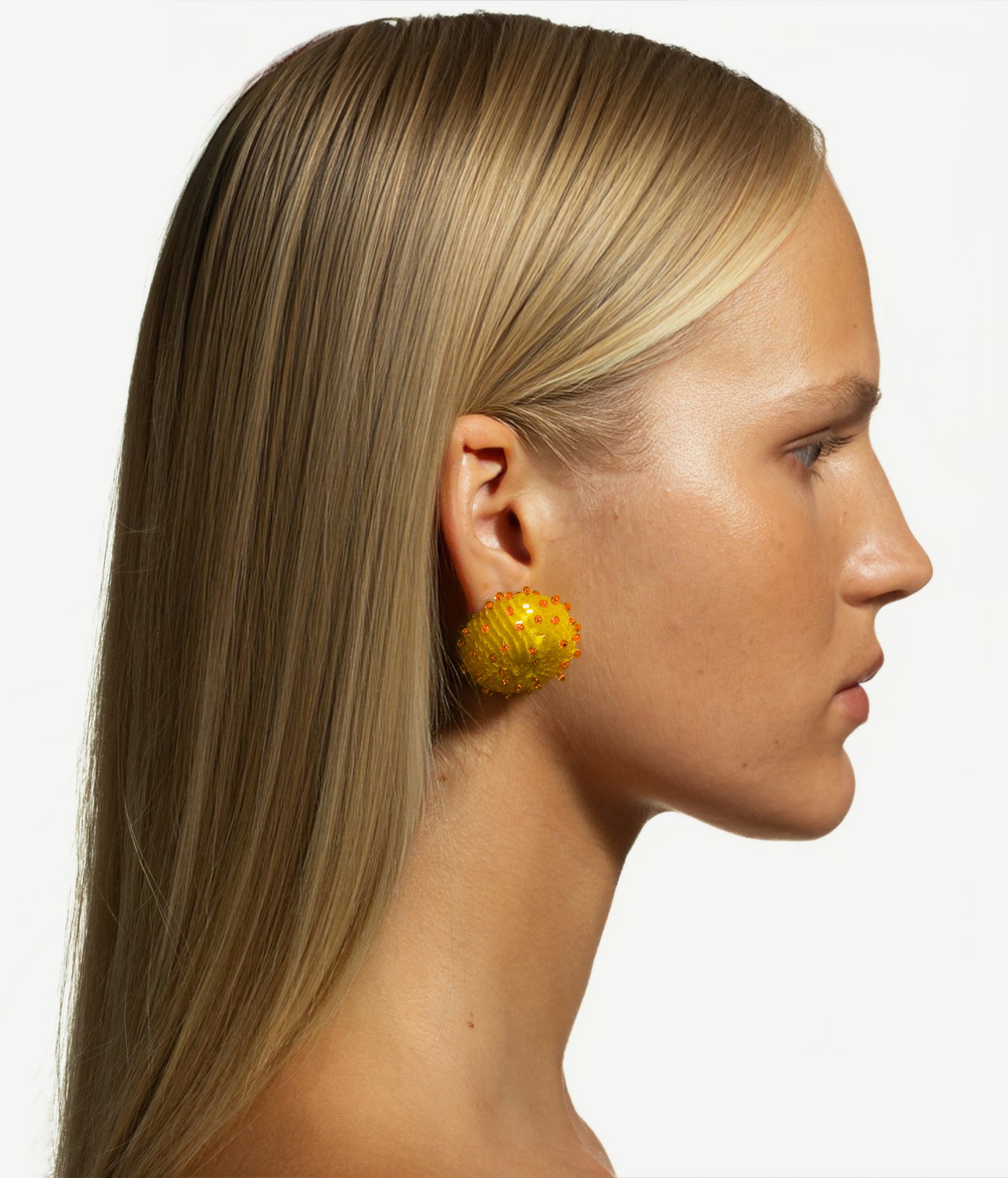 SKARBY Yellow and Green Beaded Earrings SKARBY Yellow and Green Beaded Earrings