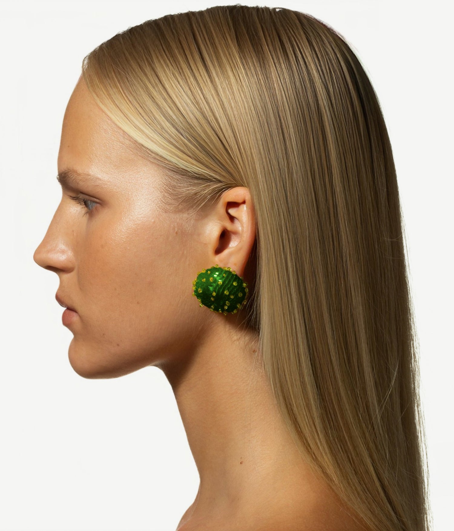 SKARBY Yellow and Green Beaded Earrings SKARBY Yellow and Green Beaded Earrings