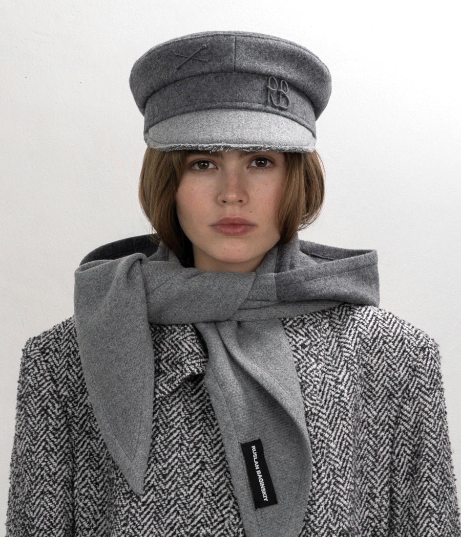 ruslan baginskiy Monogram Embellished Baker Boy Cap FW23-24 KPC030/031-WP-W-BHR-WRB-XXS ruslan baginskiy Monogram Embellished Baker Boy Cap FW23-24 KPC030/031-WP-W-BHR-WRB-XXS