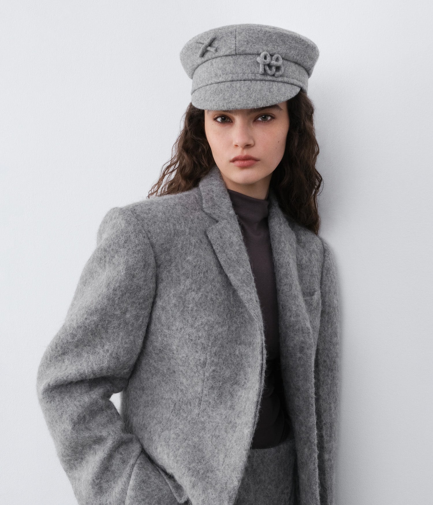 Monogram-embellished Baker Boy Cap Monogram-embellished Baker Boy Cap