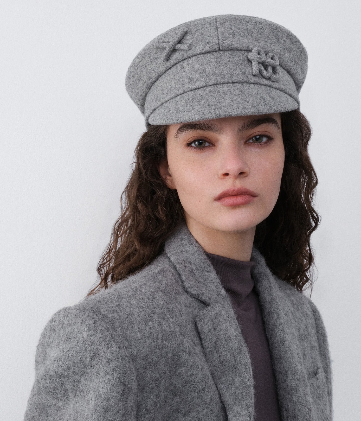 Monogram-embellished Baker Boy Cap Monogram-embellished Baker Boy Cap