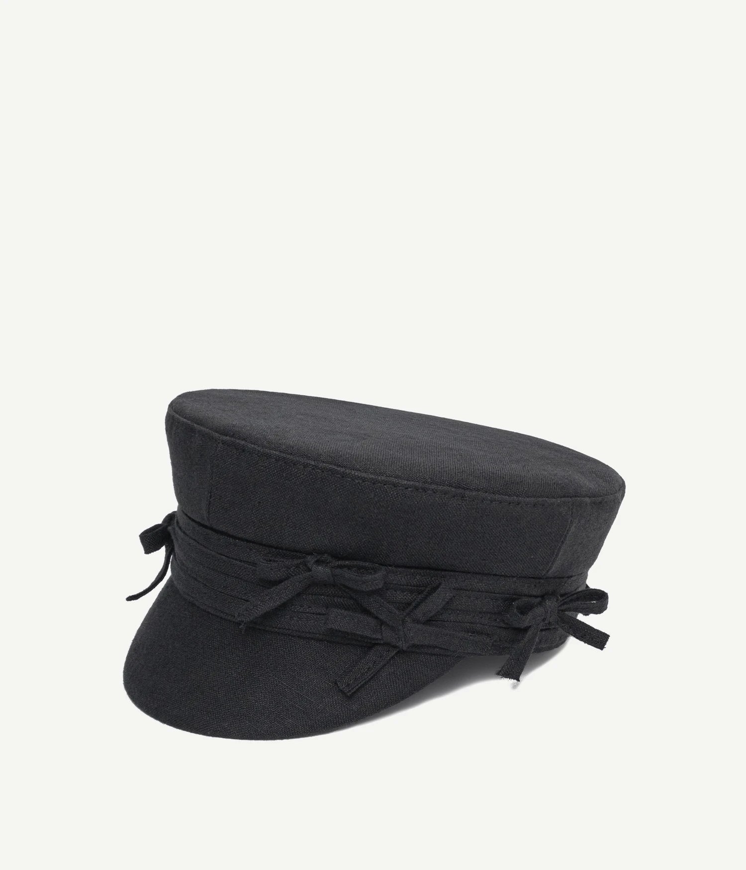 Embellished Bow Tie Baker Boy Cap Embellished Bow Tie Baker Boy Cap