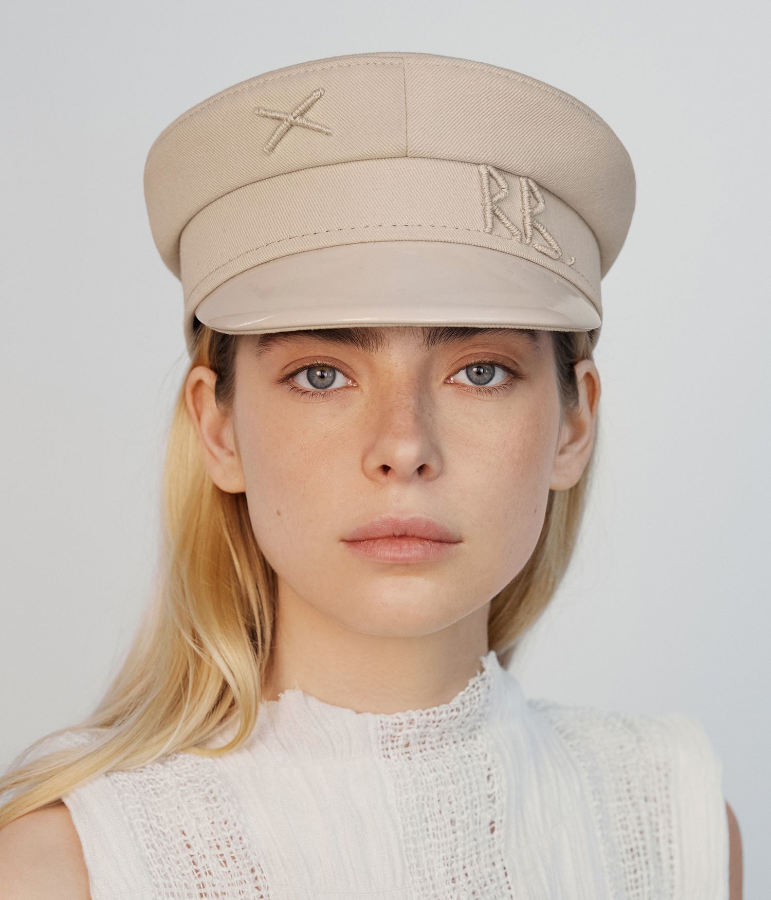 Monogram-Embellished Baker Boy Cap Monogram-Embellished Baker Boy Cap