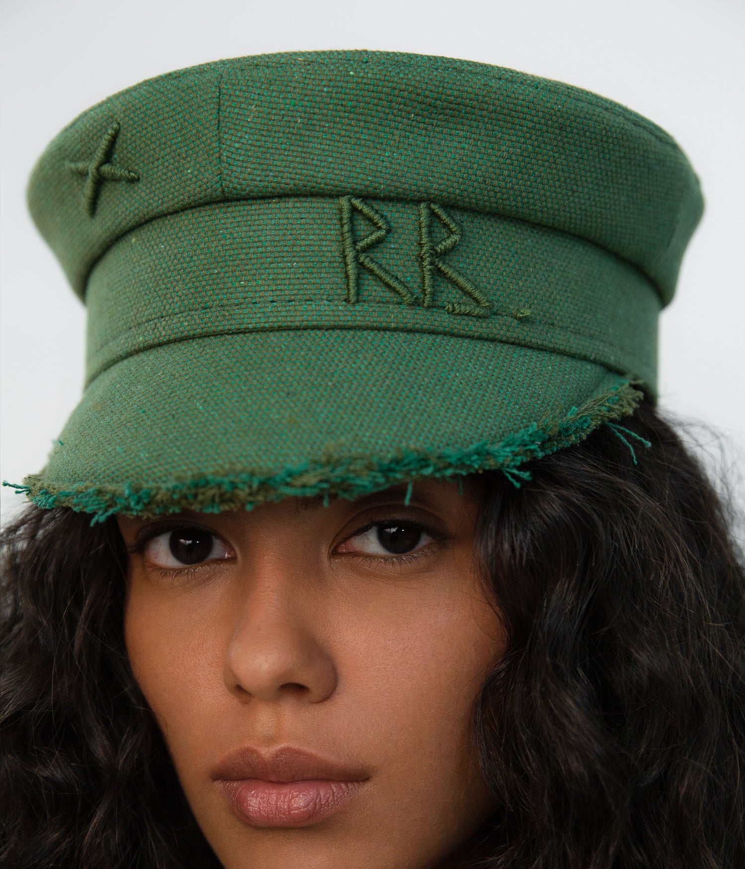 ハンチング・キャスケット RUSLAN BAGINSKIY 'Ivy' hat Monogram-embellished Baker Boy Cap • Ruslan Baginskiy Hats
