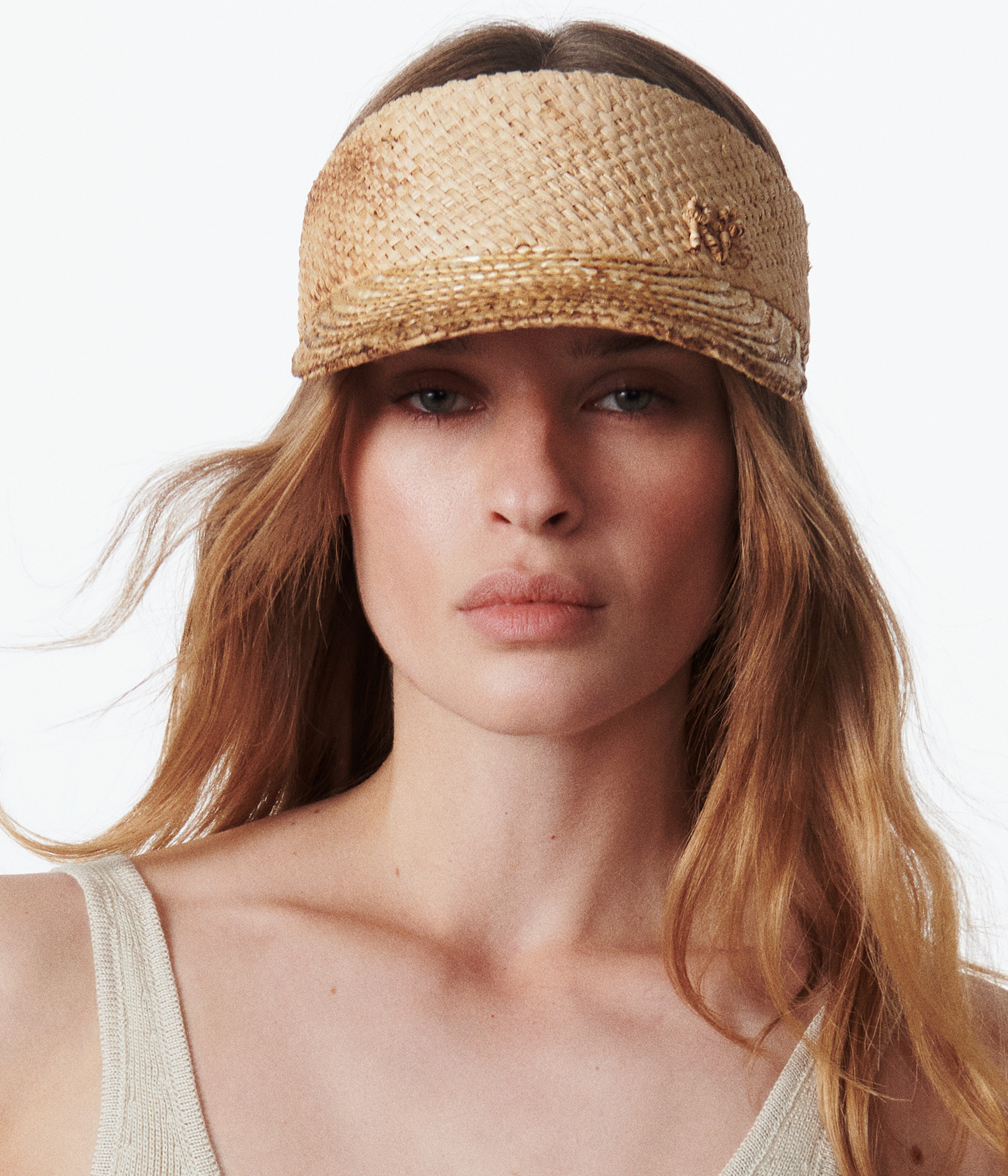 Wheat Spikes Embellished "Sunburnt" Visor Wheat Spikes Embellished "Sunburnt" Visor
