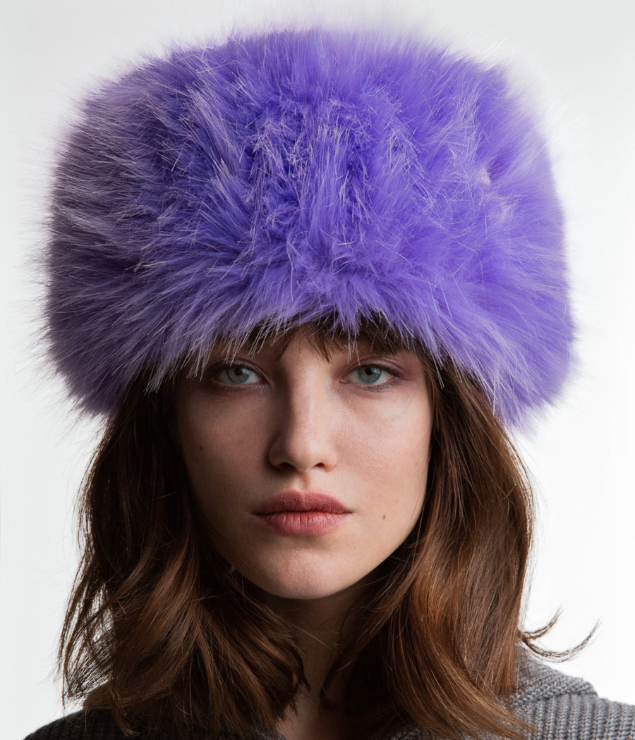 Faux-Fur Pillbox Hat • Ruslan Baginskiy Hats & Accessories