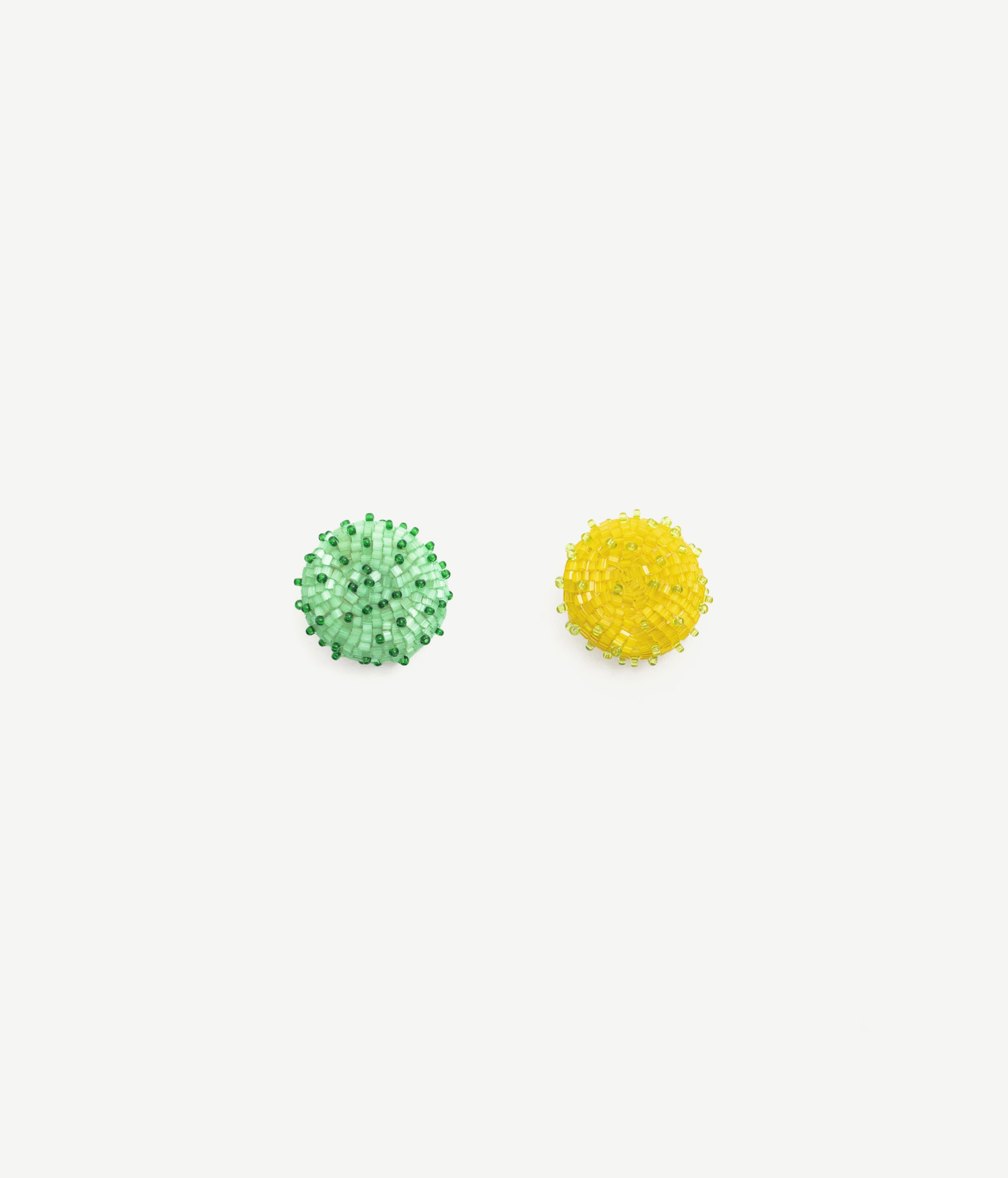 SKARBY Yellow and Mint Beaded Earrings SKARBY Yellow and Mint Beaded Earrings