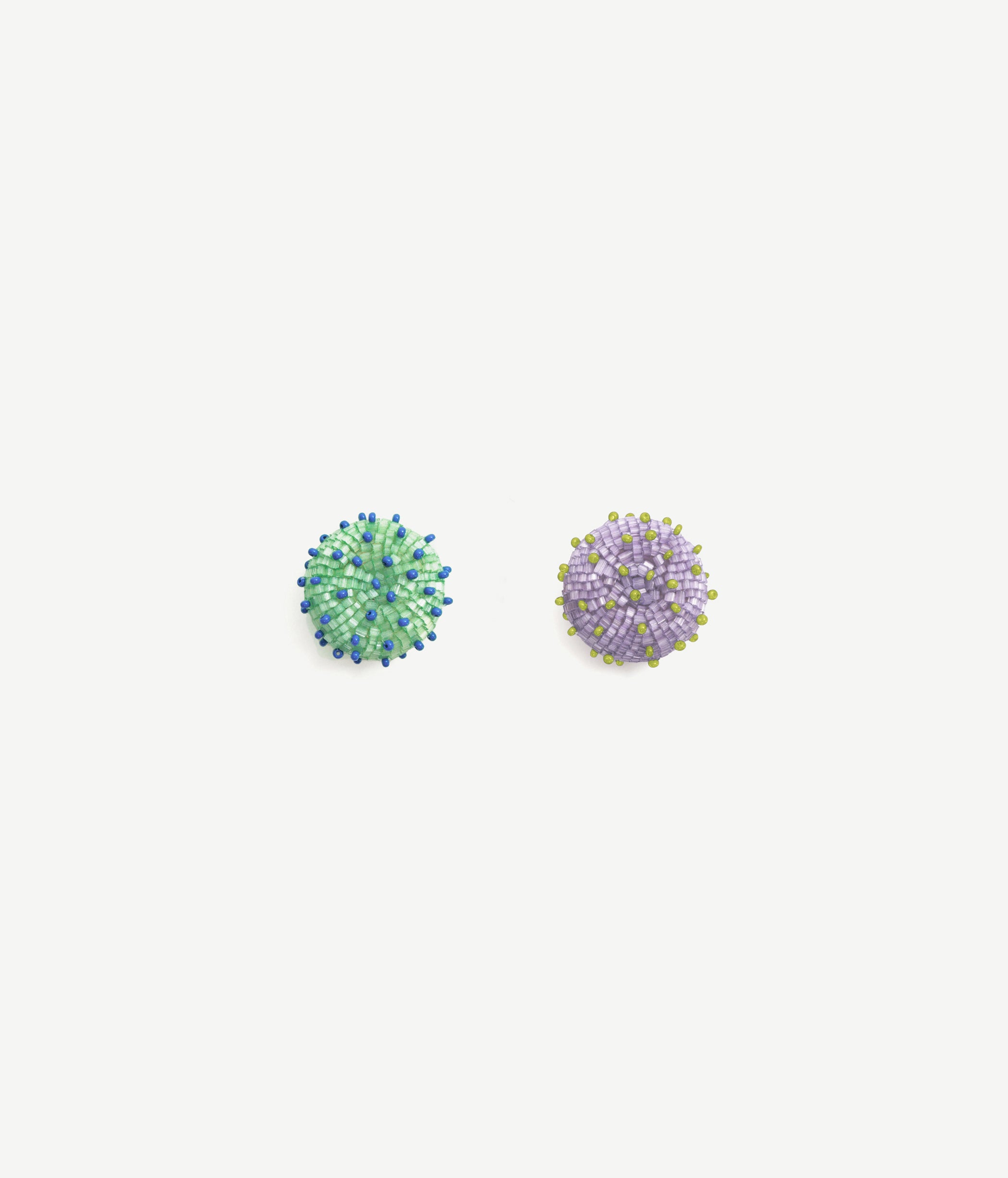 SKARBY Purple and Mint Beaded Earrings SKARBY Purple and Mint Beaded Earrings