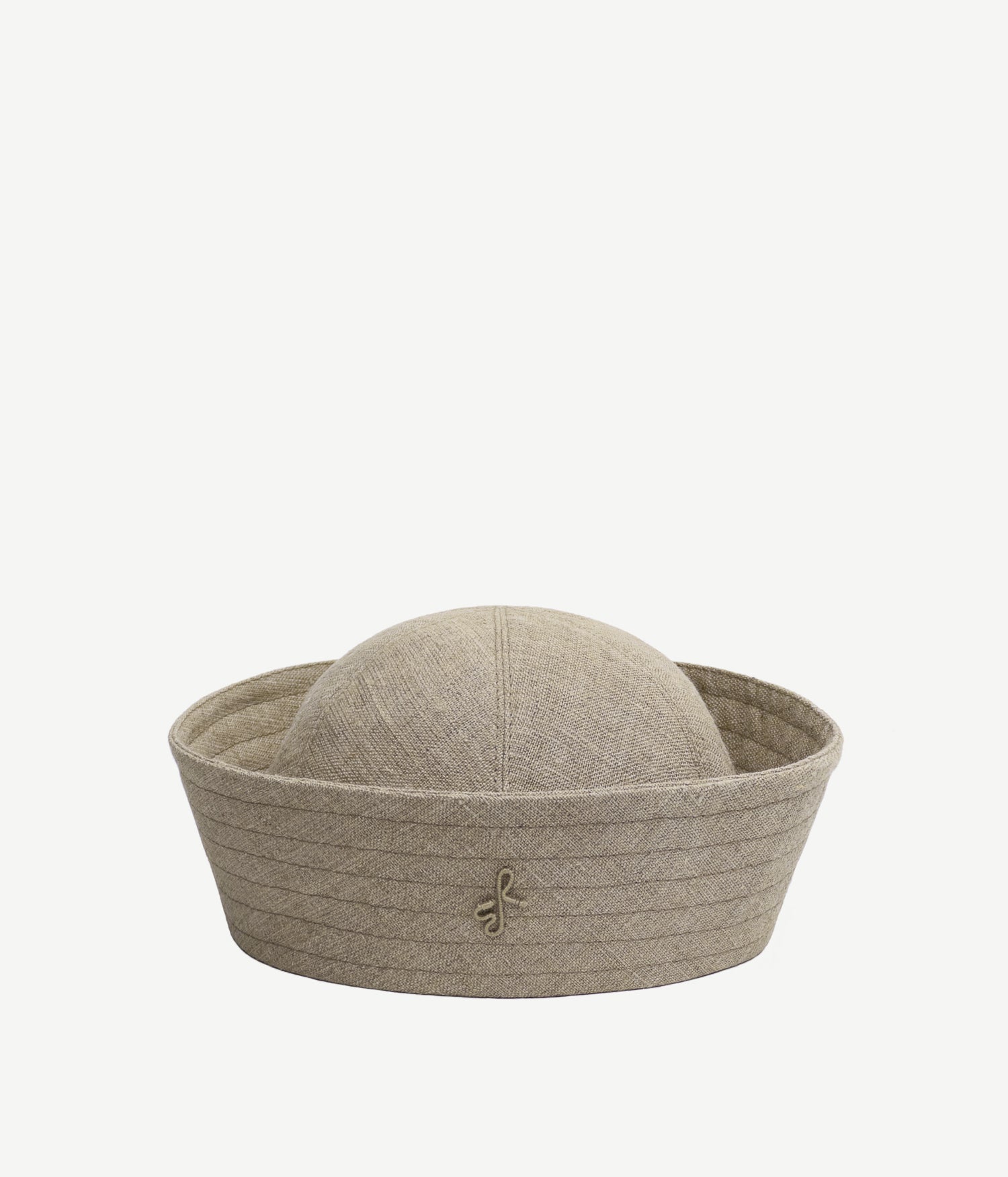 Monogram-embellished Linen Sailor Hat Monogram-embellished Linen Sailor Hat