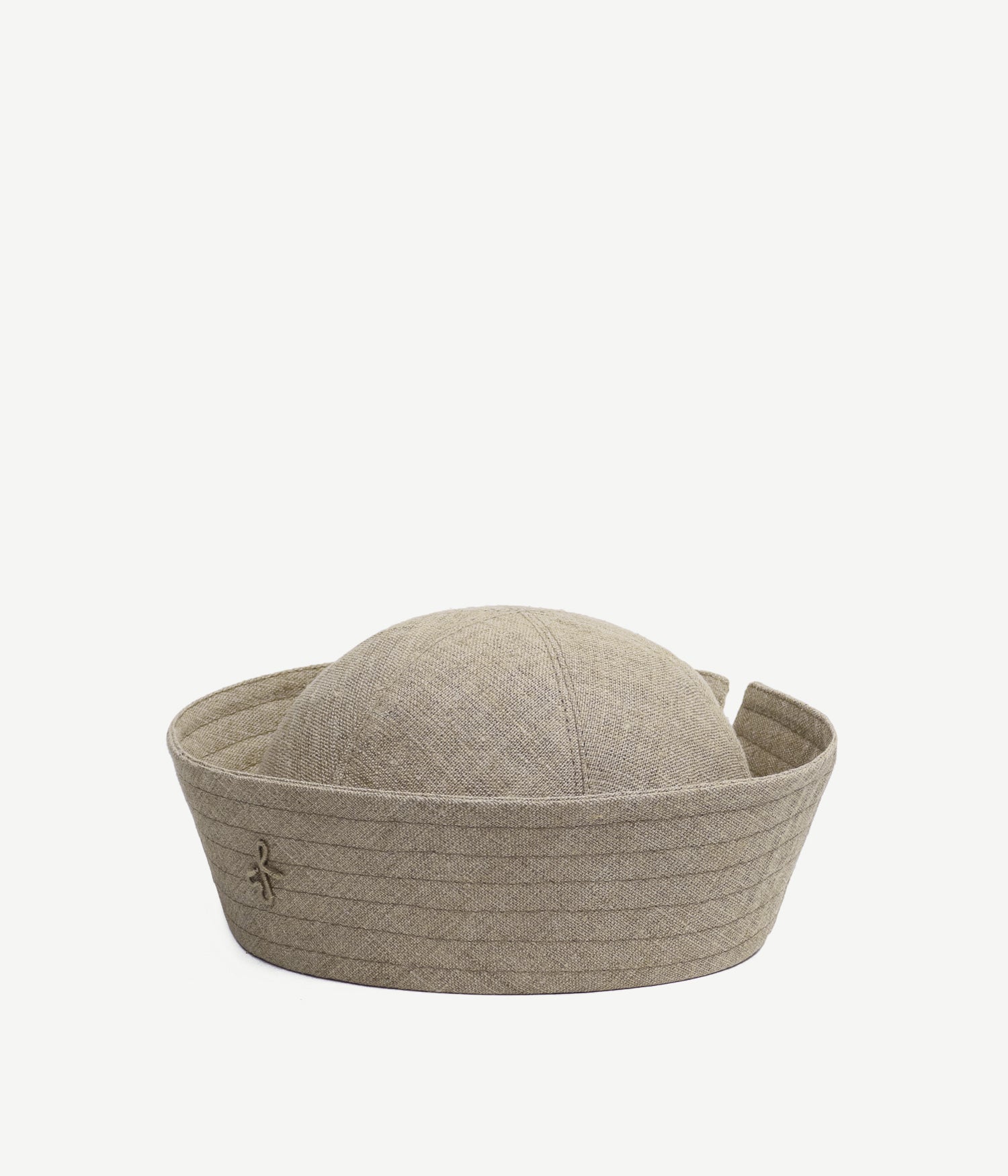 Monogram-embellished Linen Sailor Hat Monogram-embellished Linen Sailor Hat