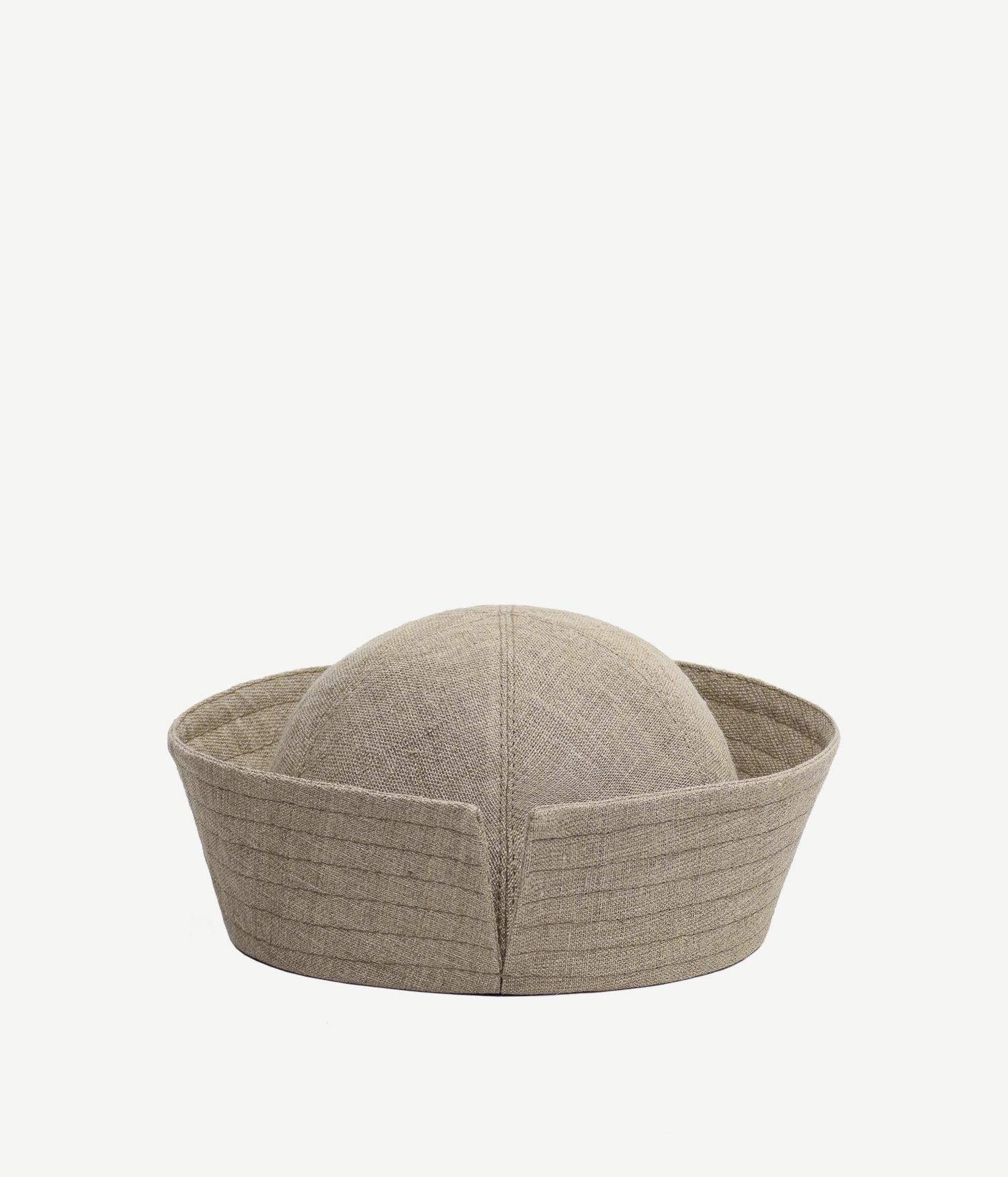 Monogram-embellished Linen Sailor Hat Monogram-embellished Linen Sailor Hat