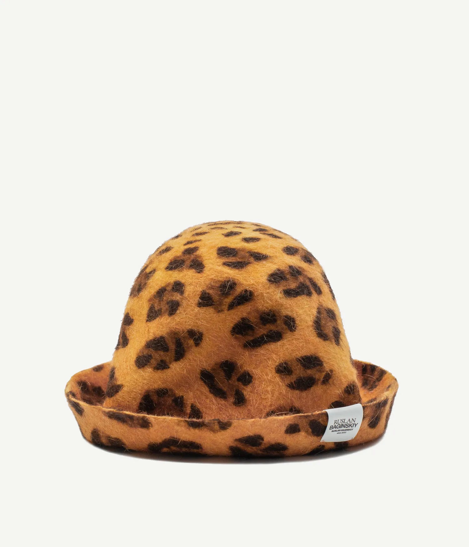 Leopard print fur bucket hat on sale