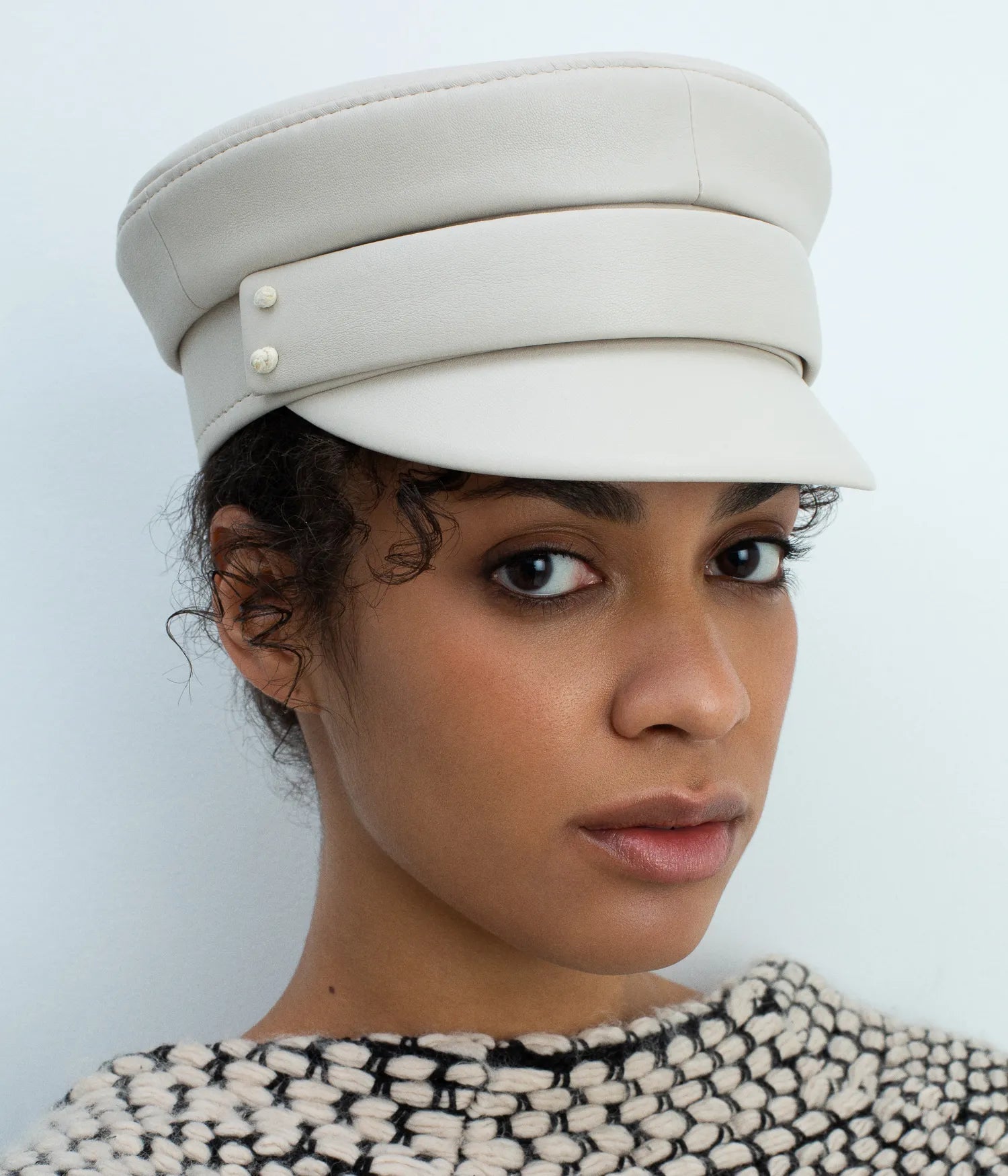 Faux-Leather Belted Baker Boy Cap Faux-Leather Belted Baker Boy Cap