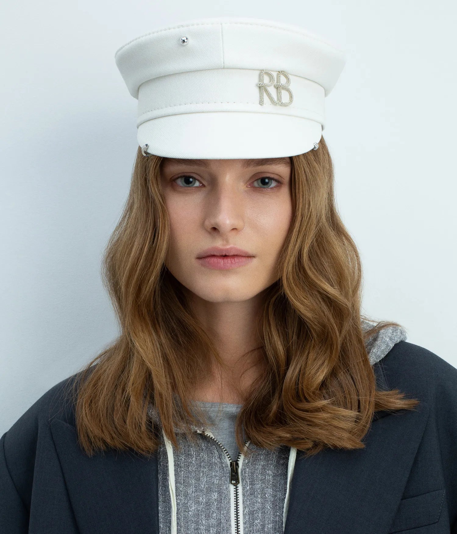 Pierced Logo-plaque Baker Boy Cap Pierced Logo-plaque Baker Boy Cap