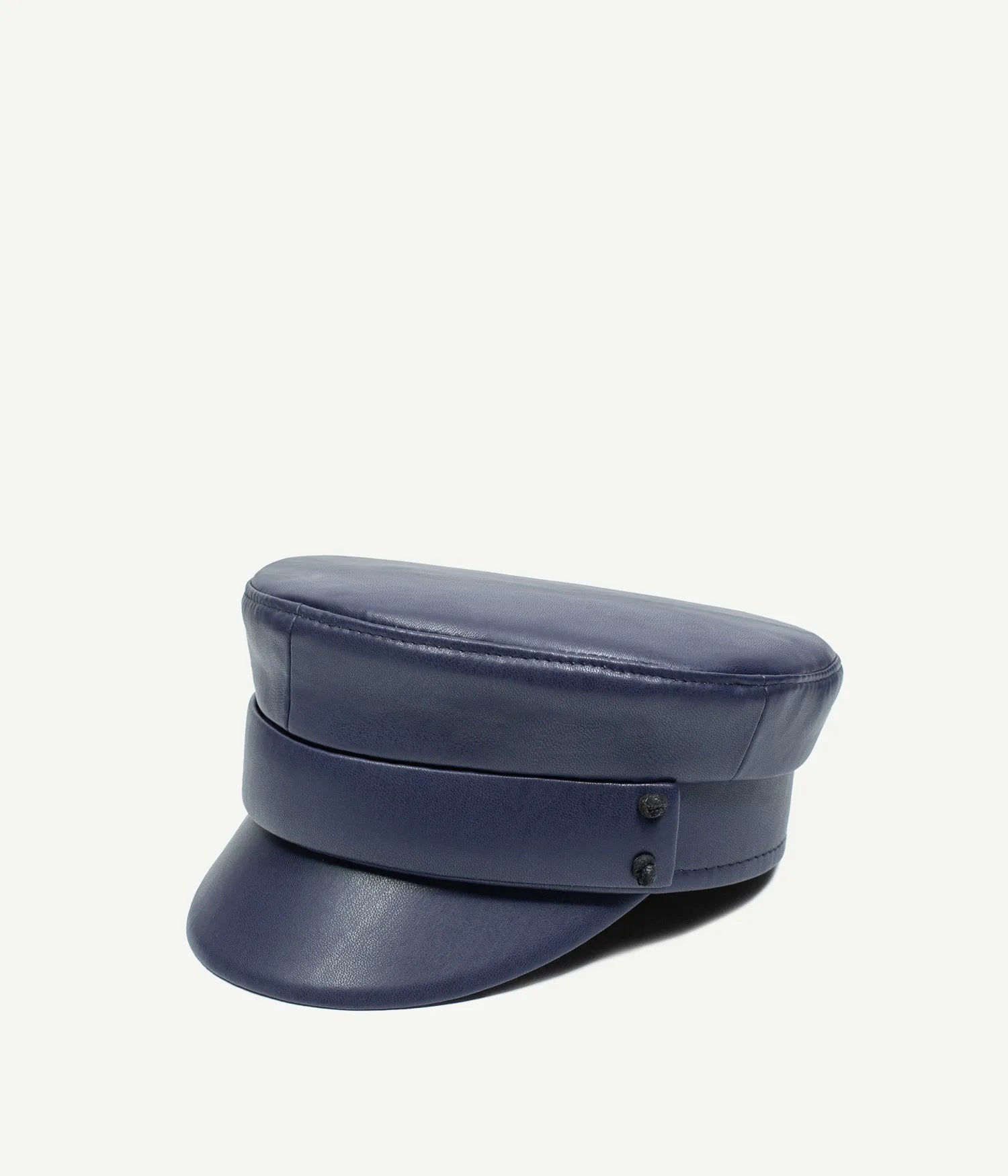 Faux-Leather Belted Baker Boy Cap Faux-Leather Belted Baker Boy Cap
