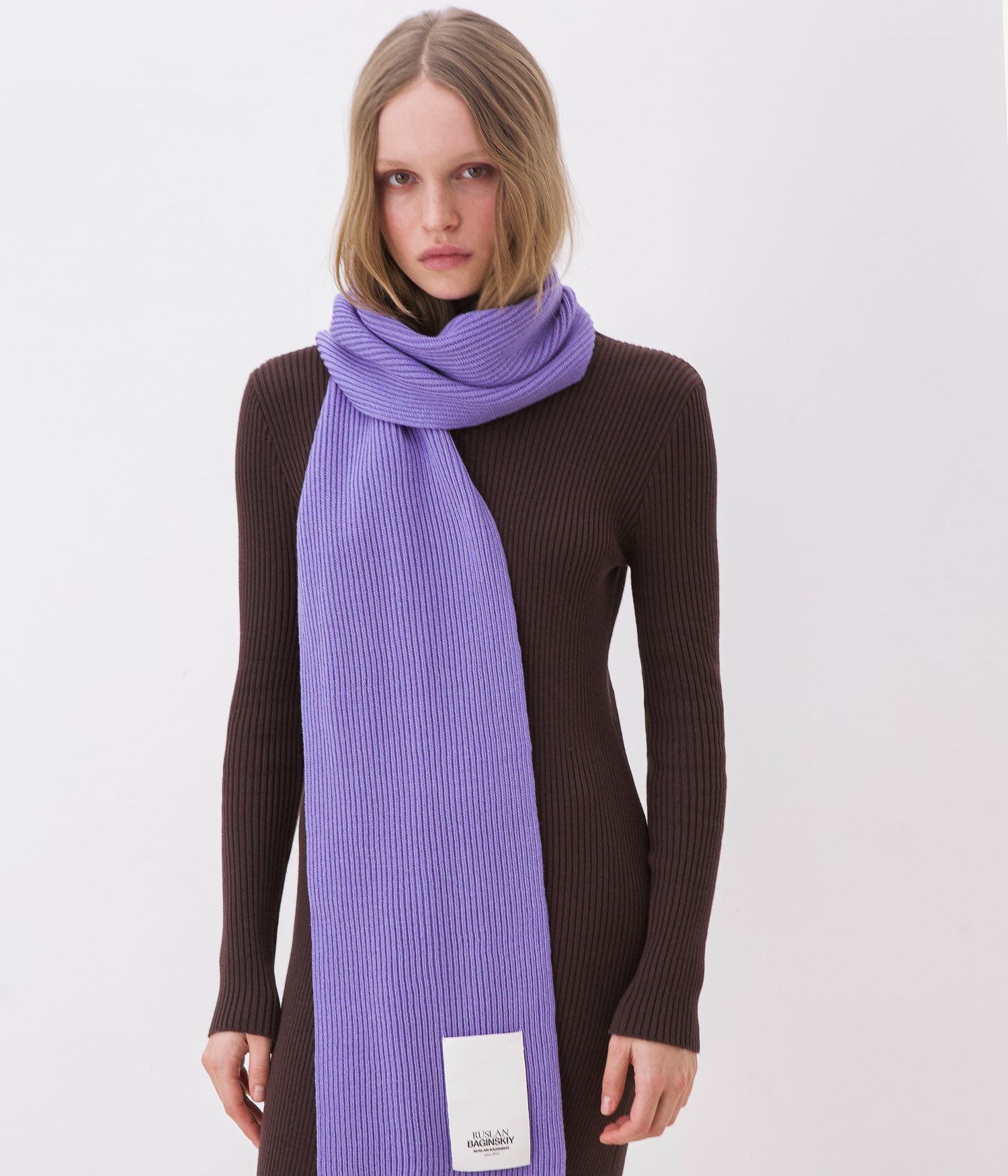 Appliquéd Wool-Blend Scarf SKR800-VWNE Appliquéd Wool-Blend Scarf SKR800-VWNE