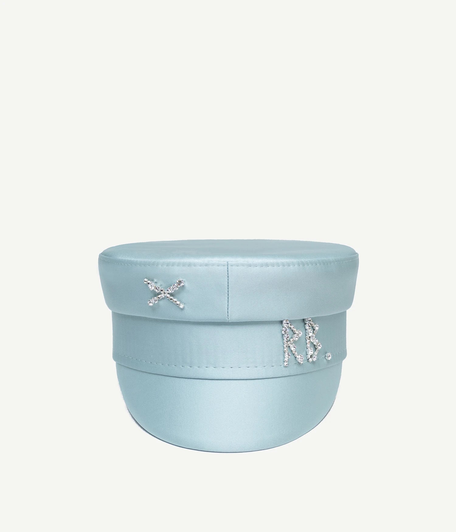 Crystal-embellished Satin Baker Boy Cap Crystal-embellished Satin Baker Boy Cap