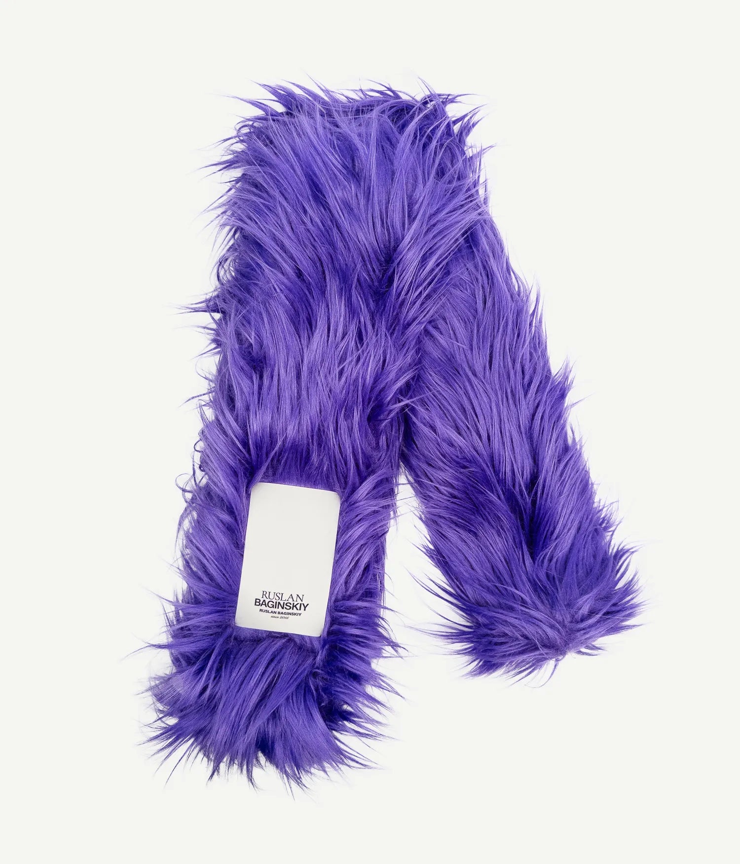 Faux-Fur Logo-Patch Scarf Faux-Fur Logo-Patch Scarf