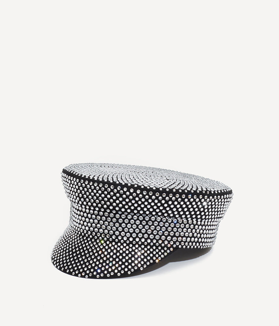 Crystal-embellished Baker Boy Cap KPC100-C-DMD-XXL Ruslan Baginskiy Crystal-embellished Baker Boy Cap KPC100-C-DMD-XXL Ruslan Baginskiy