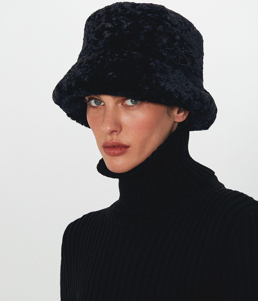 Faux Fur Lampshade Bucket Hat