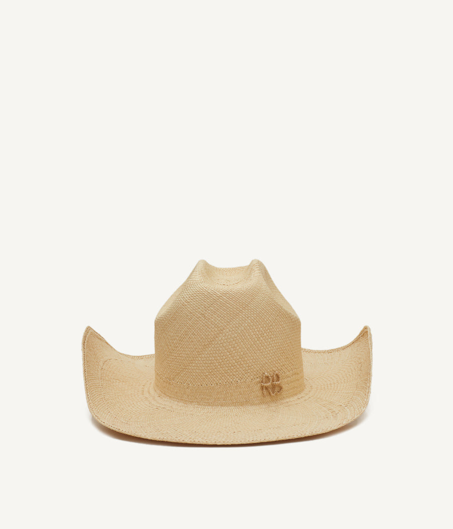 Monogram-embellished Cowboy Hat CWB036-STR-SRB-XS Ruslan Baginskiy Monogram-embellished Cowboy Hat CWB036-STR-SRB-XS Ruslan Baginskiy
