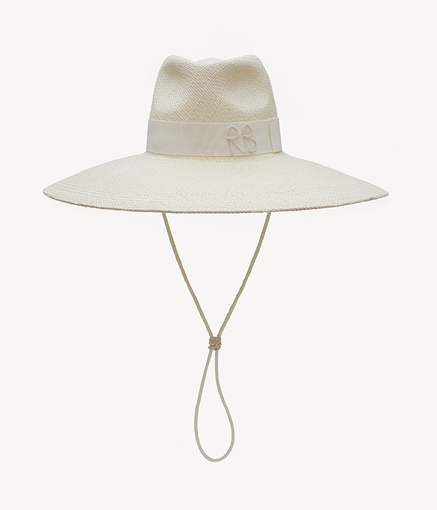 Monogram-embellished Wide Brim Fedora Hat FDR035-STR-BR-WRB-XS Ruslan Baginskiy Monogram-embellished Wide Brim Fedora Hat FDR035-STR-BR-WRB-XS Ruslan Baginskiy