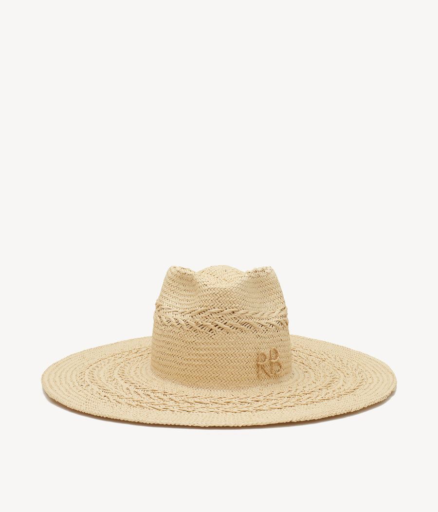 Monogram-embellished Wide Brim Hat