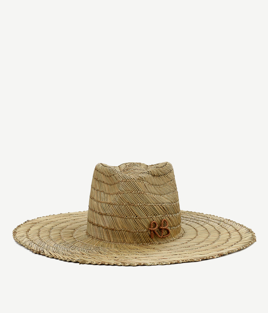 Monogram-embellished Fedora Hat FDR036/09-STR-WRB Ruslan Baginskiy Monogram-embellished Fedora Hat FDR036/09-STR-WRB Ruslan Baginskiy