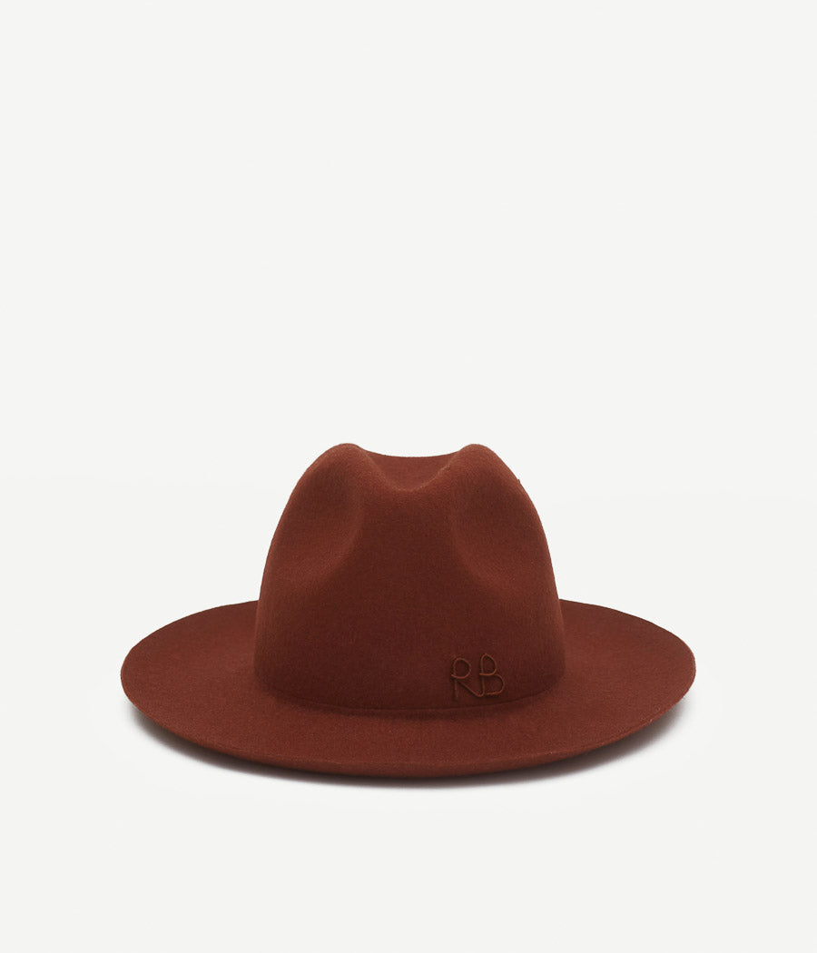 Monogram-embellished Fedora Hat • Ruslan Baginskiy Hats
