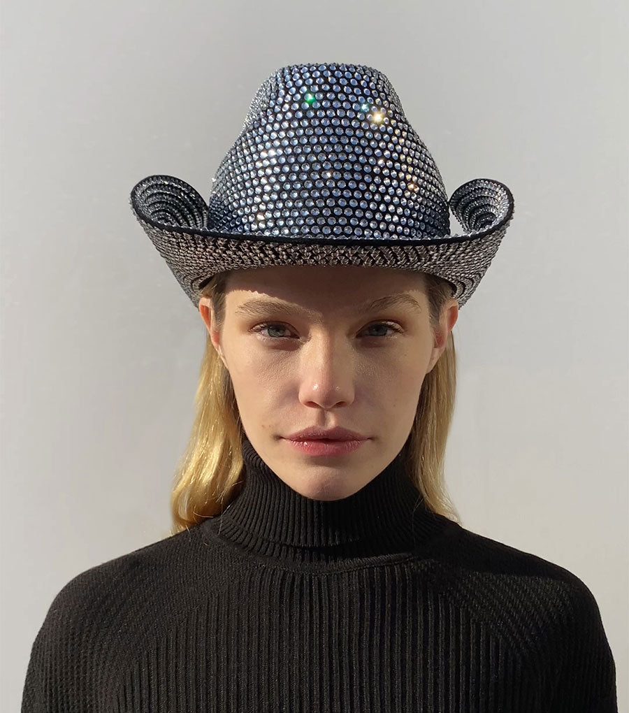 Crystal-embellished Cowboy Hat CWB100-F-DMD-XS Ruslan Baginskiy Crystal-embellished Cowboy Hat CWB100-F-DMD-XS Ruslan Baginskiy